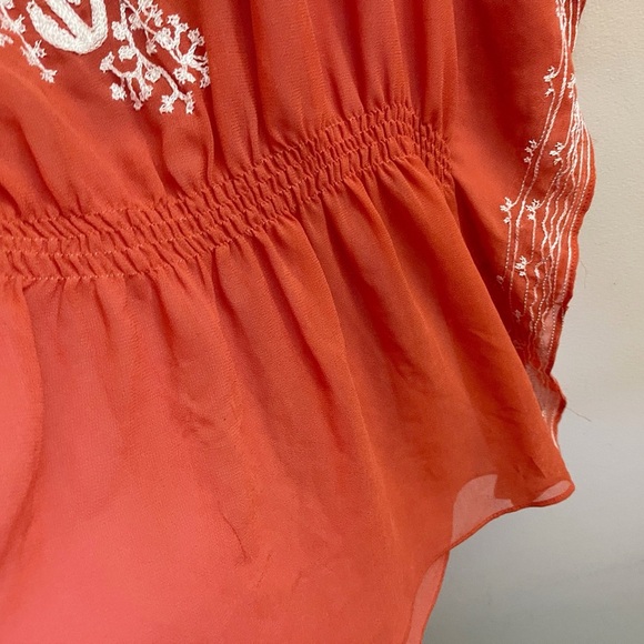 Boho Chic Y2k Embroidered Batwing Blouse Fairycore Summer Casual Western - Picture 6 of 6